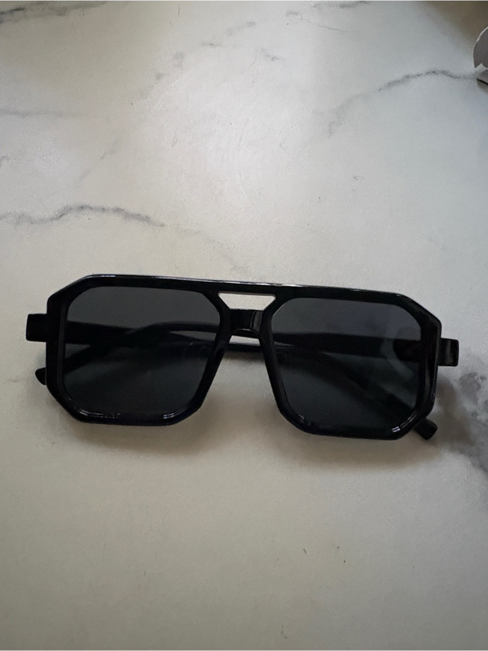 Black Geometric Frame Sunglasses